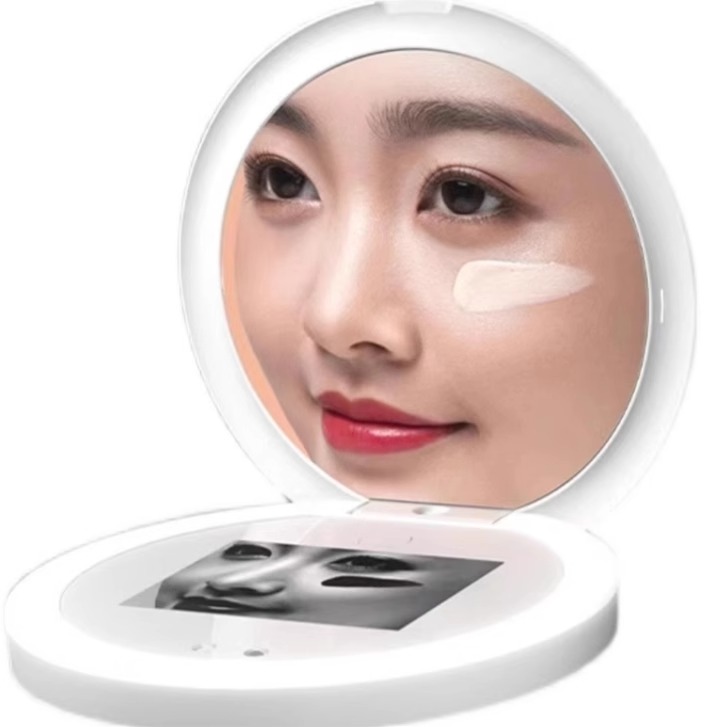 프리미엄 미러 라운드 자외선카메라 화장대 조명 원형 차단확인 럭셔리 화장거울 무광 - 상품 이미지