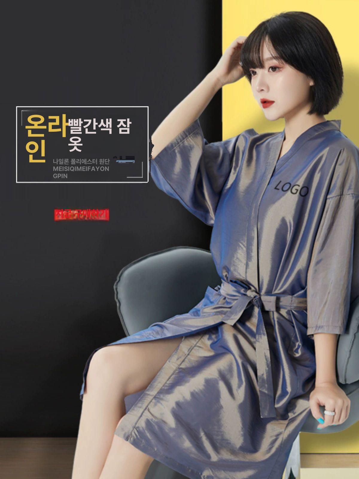 피부관리실 가운 에스테틱 마사지 피부샵 사우나 미용 코튼로브 - 상세 이미지 4
