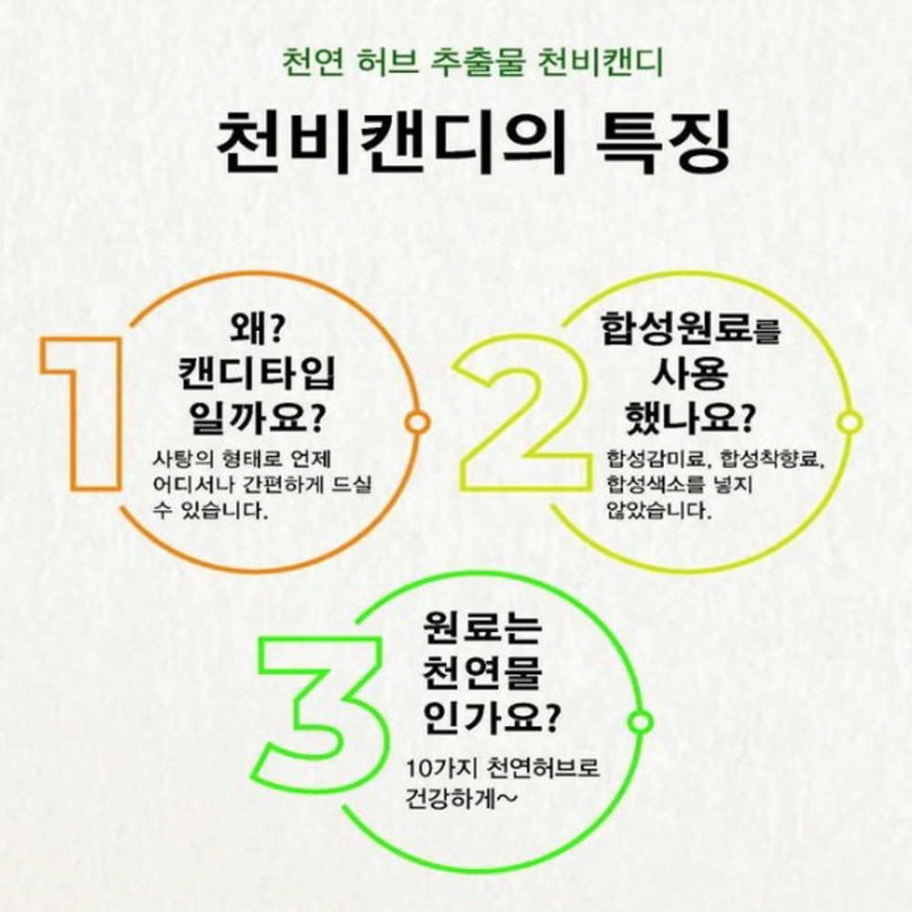 목이시원 가슴이확 운전자졸음방지 코막힘 허브추출물 금은화 무설탕 천비캔디 3개 - 상세 이미지 3