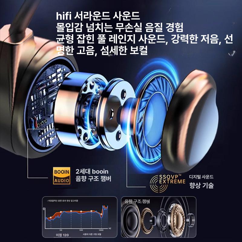 골전도헤드폰 유선이어폰 스포츠용 마이크 귀걸이형 게이머 오픈 고음질 골전도이어폰 - 상세 이미지 4