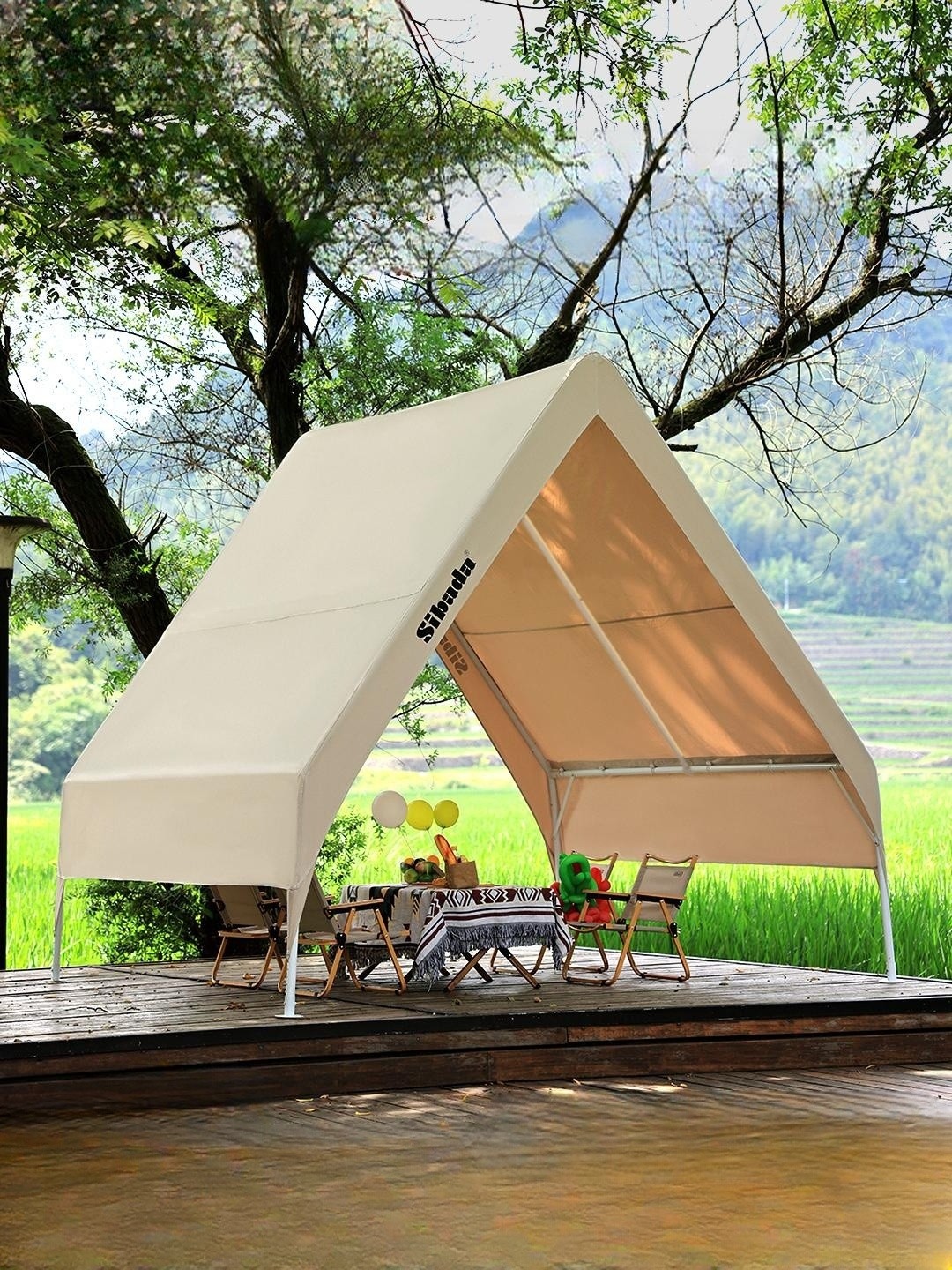 조립식 파고라 텐트 야외 삼각 정원 원두막 가제보 기둥 사각 어닝 파빌리온 지붕 - 상품 이미지