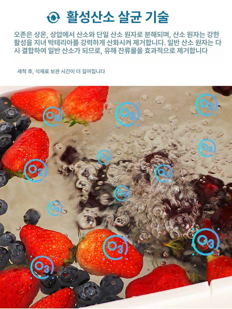가정용 초음파세척기 살균기 식품 주방 잔류농약 제거기 야채과일 과일세척기 식재료 - 상세 이미지 3