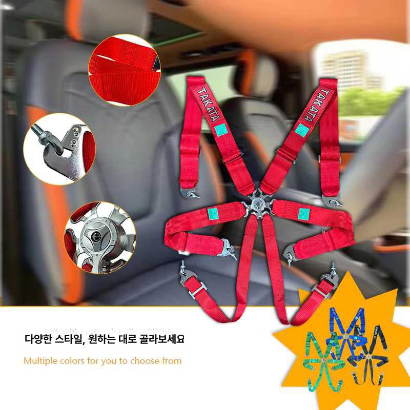4점식 레이싱벨트 턴버클 녹색 안전벨트 보험벨트 레이싱용품 범용 호환 - 상세 이미지 4