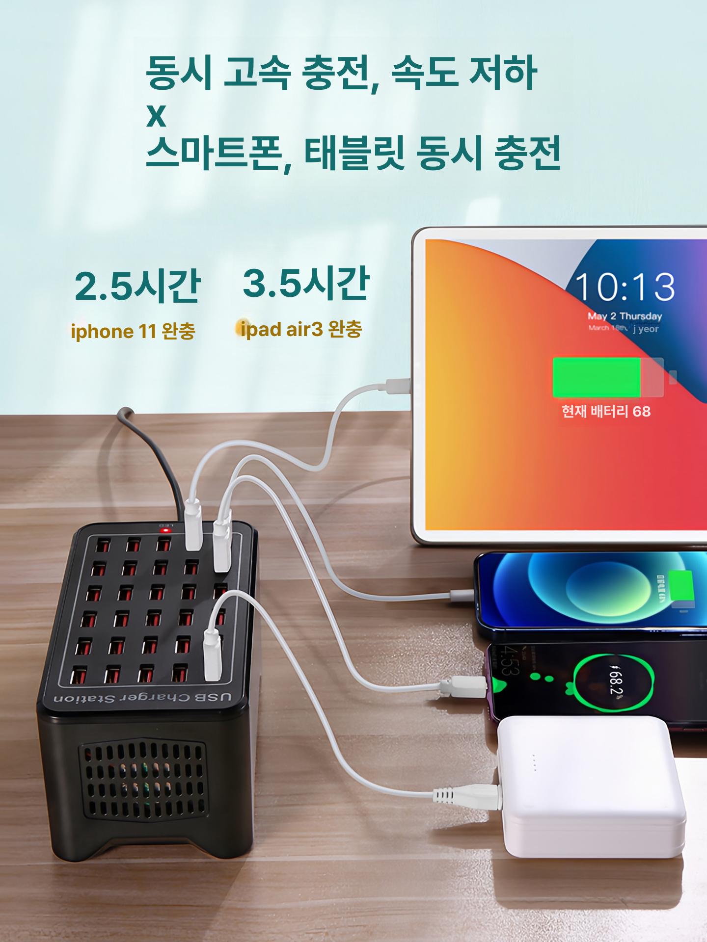 멀티포트 허브 충전기 대용량 확장 분배기 어댑터 플러그 전원 - 상세 이미지 3