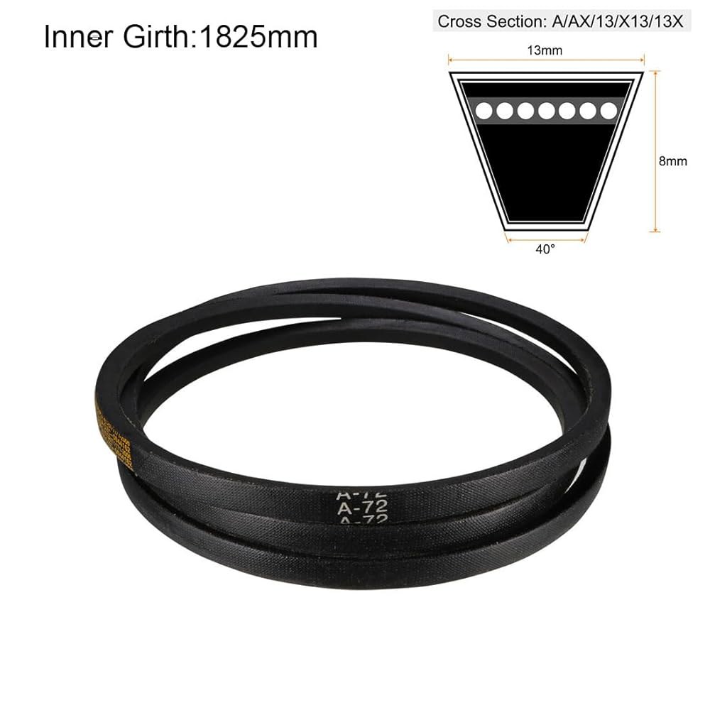 uxcell A72 드라이브 V-벨트 72인치 내부 길이 13mm 너비 8mm 두꺼운 JIS 표준 A-섹션 고무 변속기 벨트 68 - 상세 이미지 2