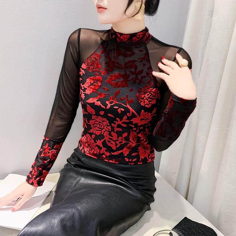 라틴댄스복 망사 반목티 차밍댄스 반목 댄스복 - 상세 이미지 3
