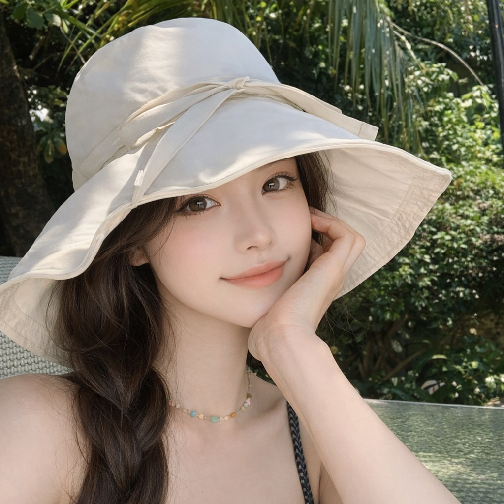 챙넓은 모자 여름 벙거지 보닛햇 여행 휴양지 바캉스 산책 비치 캠핑 버킷햇 - 상세 이미지 2