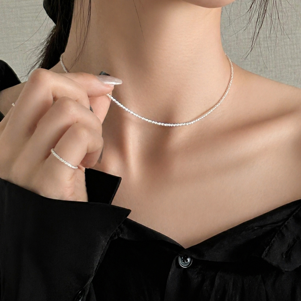 1+1 silver925 컷팅 체인 실반지 은반지 실버925 레이어드 이미지 7