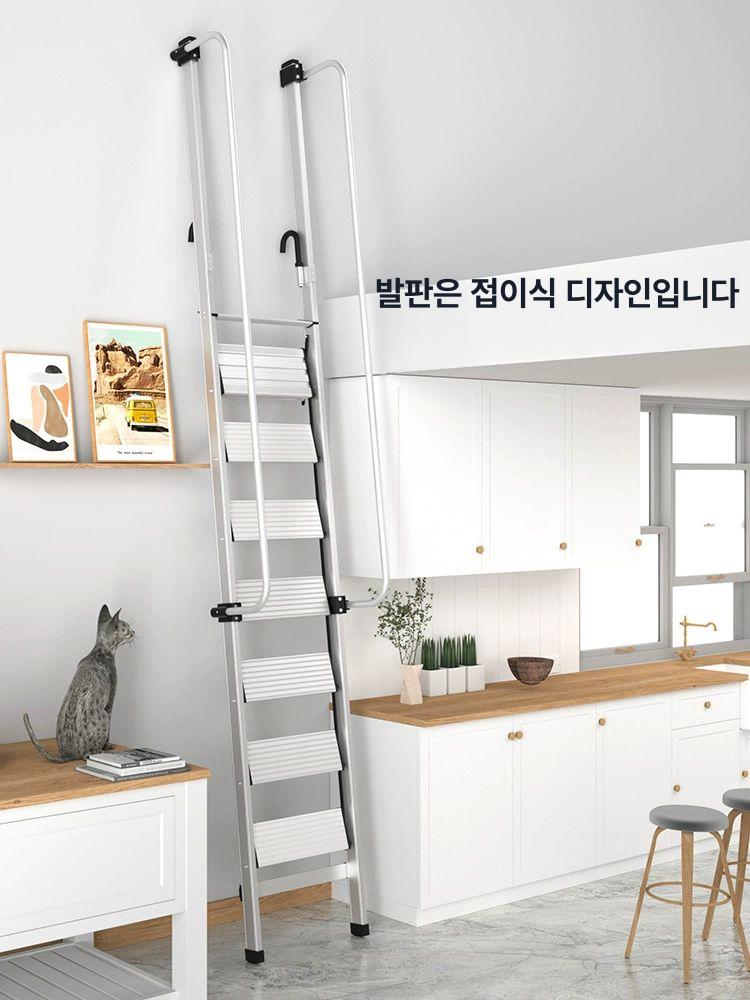 계단 다락사다리 알루미늄 창고 난간 스텝 다락방 걸이식사다리 안전발판 수직사다리 - 상세 이미지 3