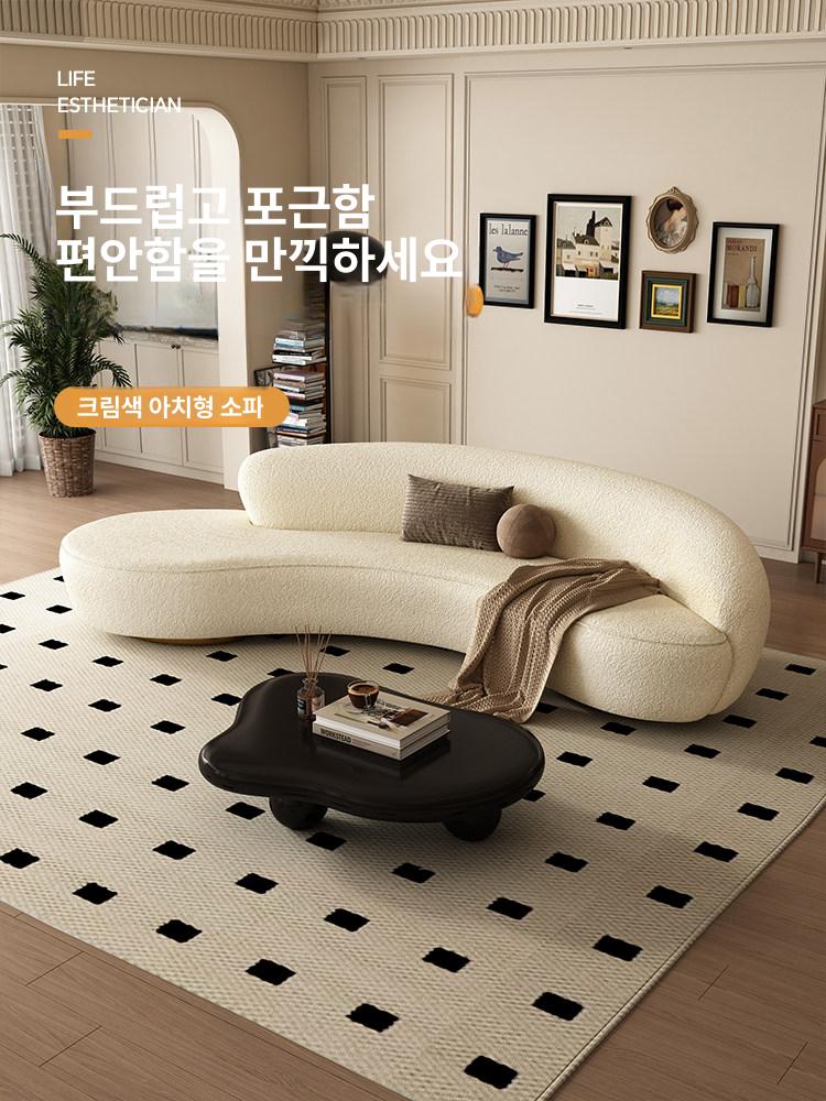 패브릭 라운드쇼파 인테리어 라운드소파 북유럽 모던 푹신한 등받이 라운지소파 원형 - 상세 이미지 2