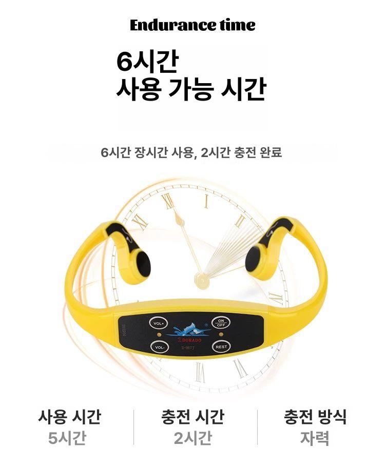 수영용 헤드폰 헤드셋 피트니스 훈련용 강습용 수영이어폰 스포츠용 골전도이어폰 - 상세 이미지 2