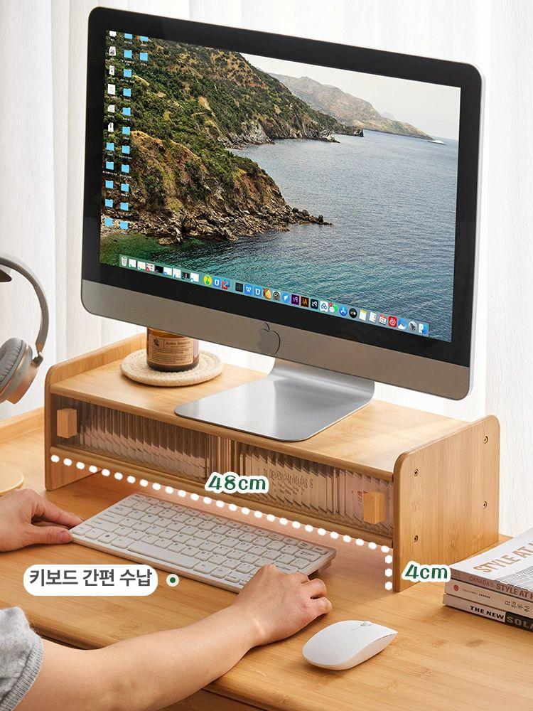 우드 스탠드 유리도어 2단 수납장 인테리어 선반 장식장 거치대 디스플레이 원룸 - 상세 이미지 3