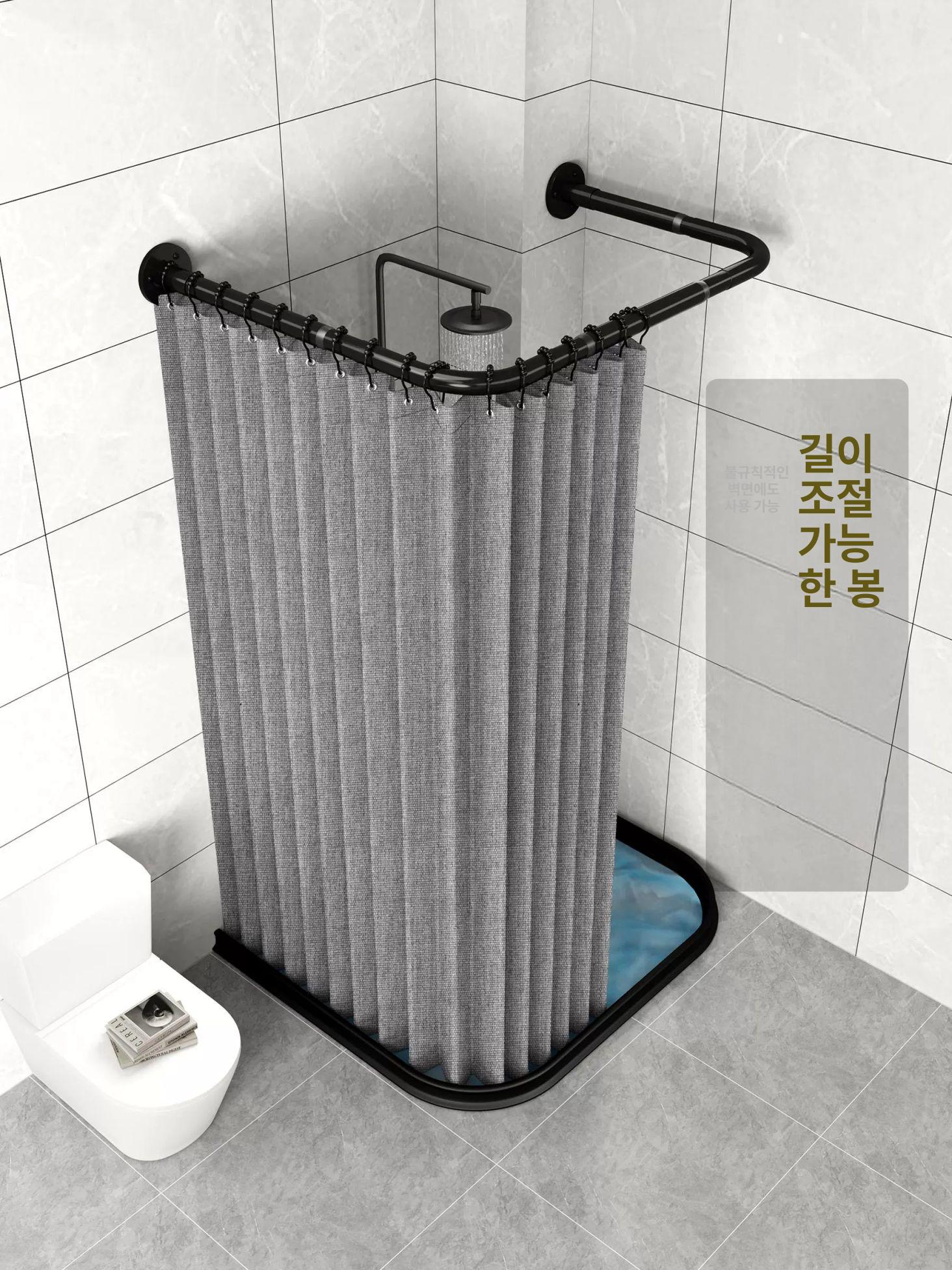접이식 간이샤워부스 화장실 가림막 샤워장 욕실칸막이 물막이 접착식 프레임 - 상세 이미지 2