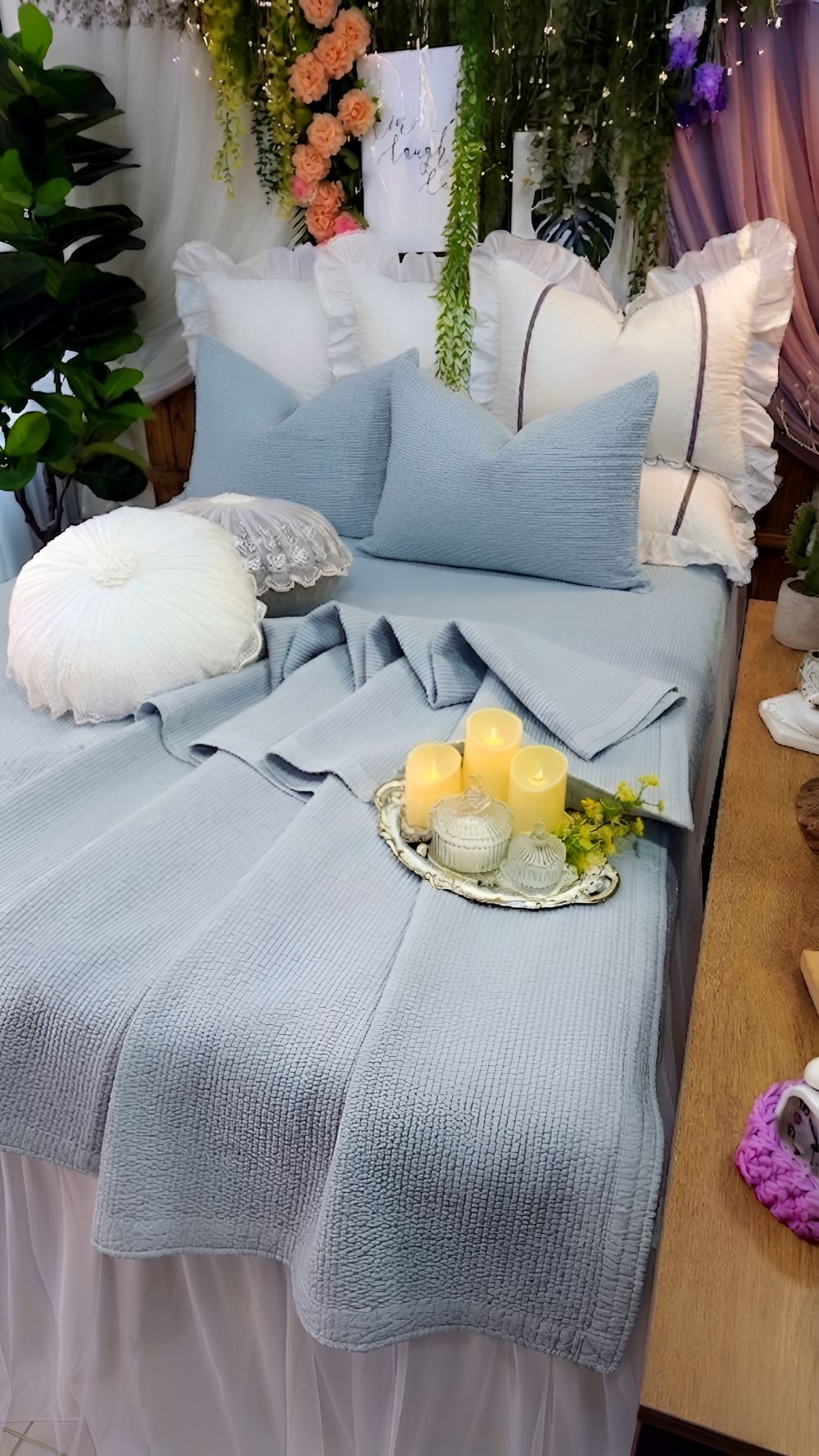 오가닉 침대스프레드 라지킹 워싱 순면 목화솜스프레드 - 상세 이미지 4