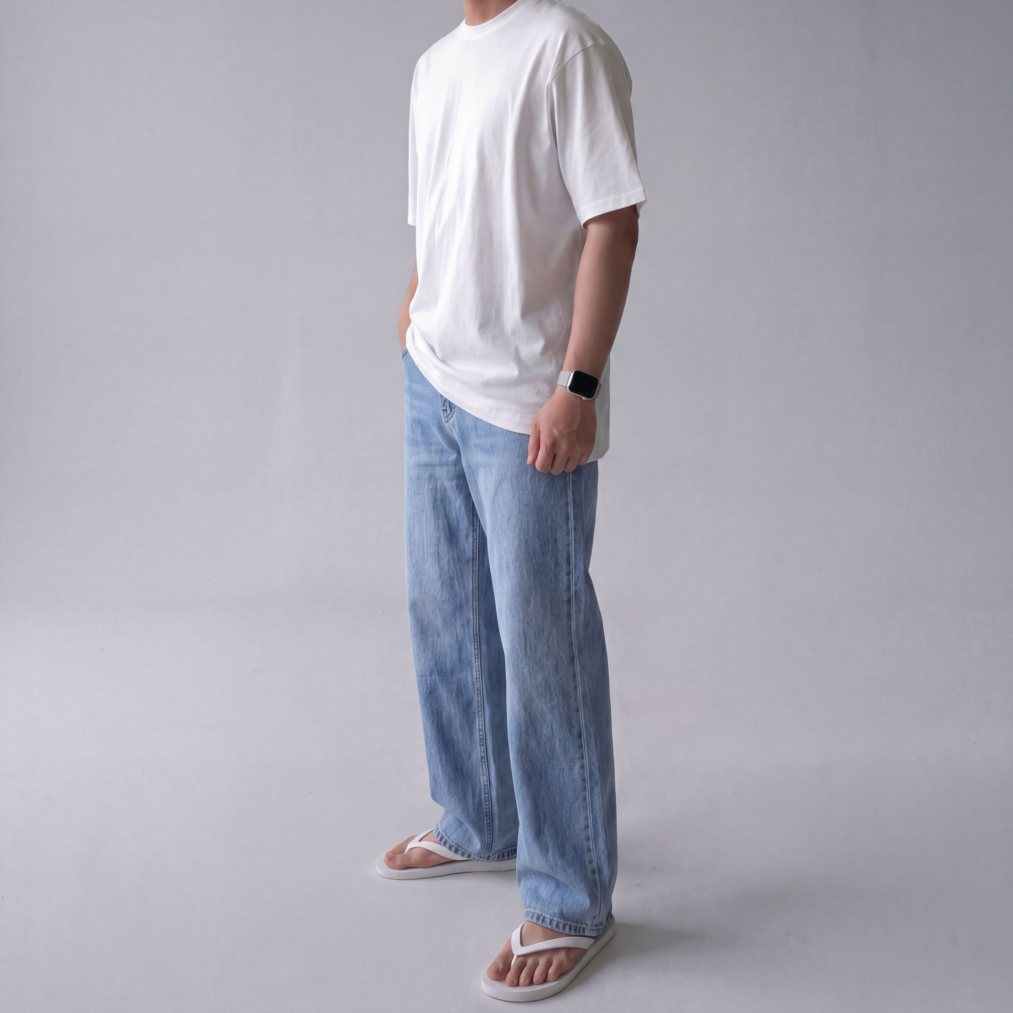 1+1 남자레이어드티 반팔무지티 흰색반팔티 이미지 8