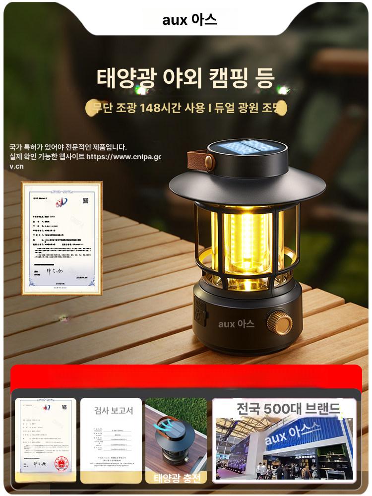 캠핑용 태양광랜턴 충전 레트로 무드 라이트 솔라 감성캠핑조명 감성랜턴 빈티지 - 상세 이미지 5