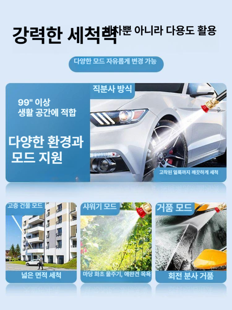 청소기 무선세차기 휴대용 충전 리튬배터리 고압세척기 초강력 노즐 무선세차건 - 상세 이미지 4