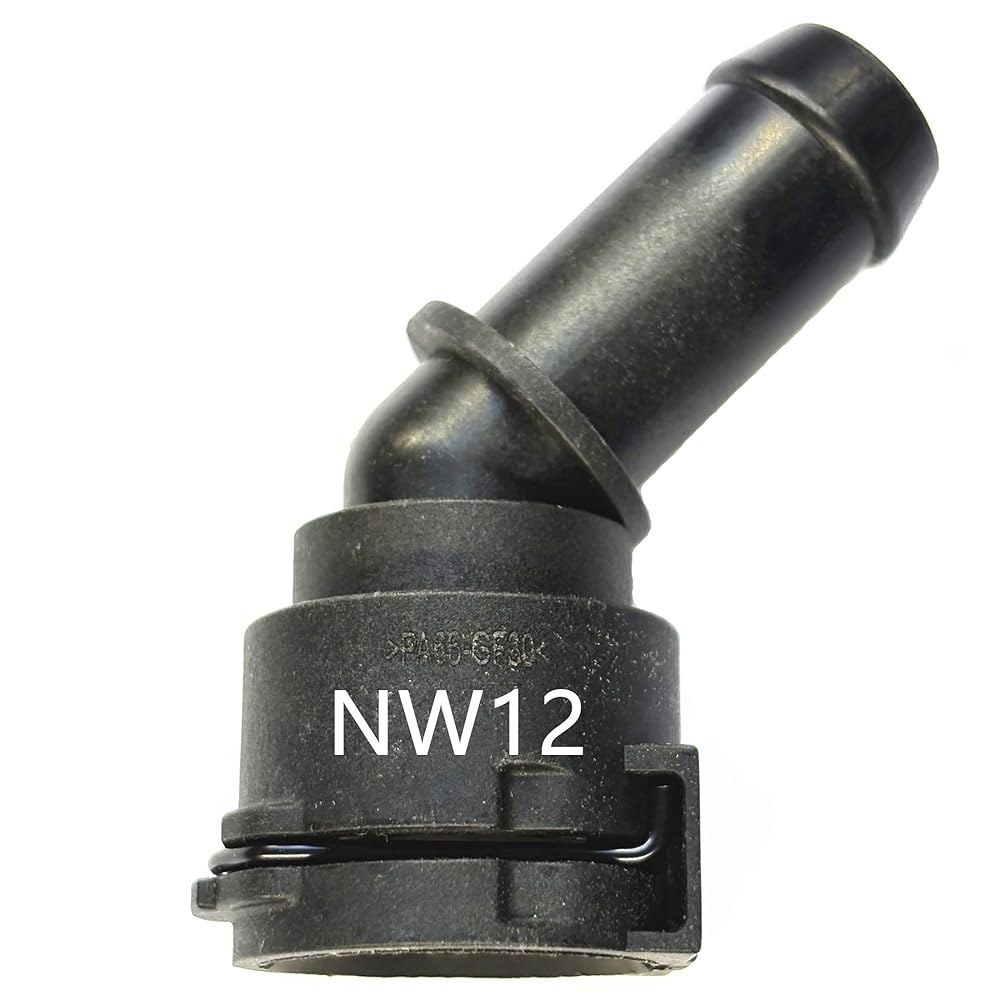 45도 냉각수 호스 NW12 커넥터, 매끄러운 바브 퀵 커넥트 피팅, BMW, X3, X5, X1, 3시리즈, 5시리즈, X7, 메르세데스-벤츠, 아우디, 폭스바겐, B38 B48 - 상품 이미지