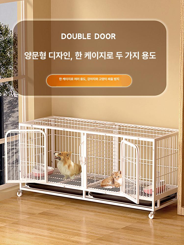 접이식 케이지 철망 견사 스테인레스 팬스 대형 안전문 격리 강아지울타리 애견펜스 - 상세 이미지 3