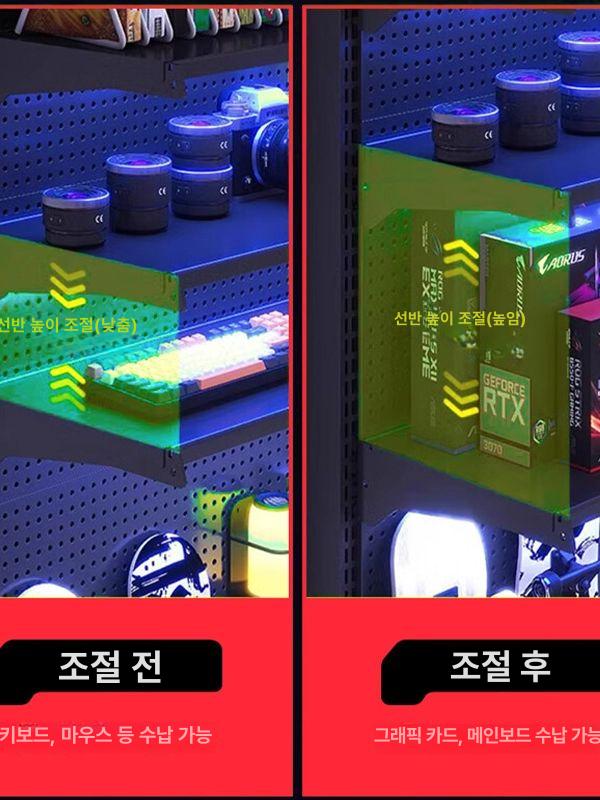 진열대 페그보드 타공보드 후크 스탠드타공판 자석 타공철판 스탠드형 걸이대 - 상세 이미지 2