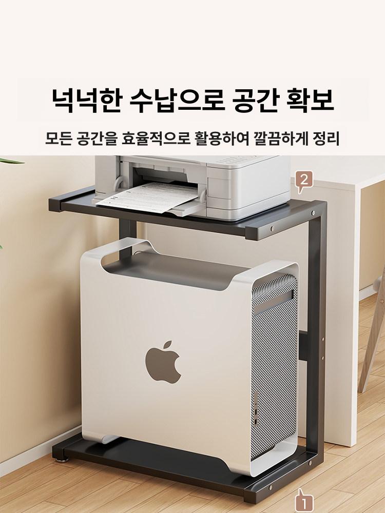 이동식 스틸거치대 받침대 선반 바퀴 브라켓 모니터 트롤리 휠 이중층 스테인레스 - 상세 이미지 2