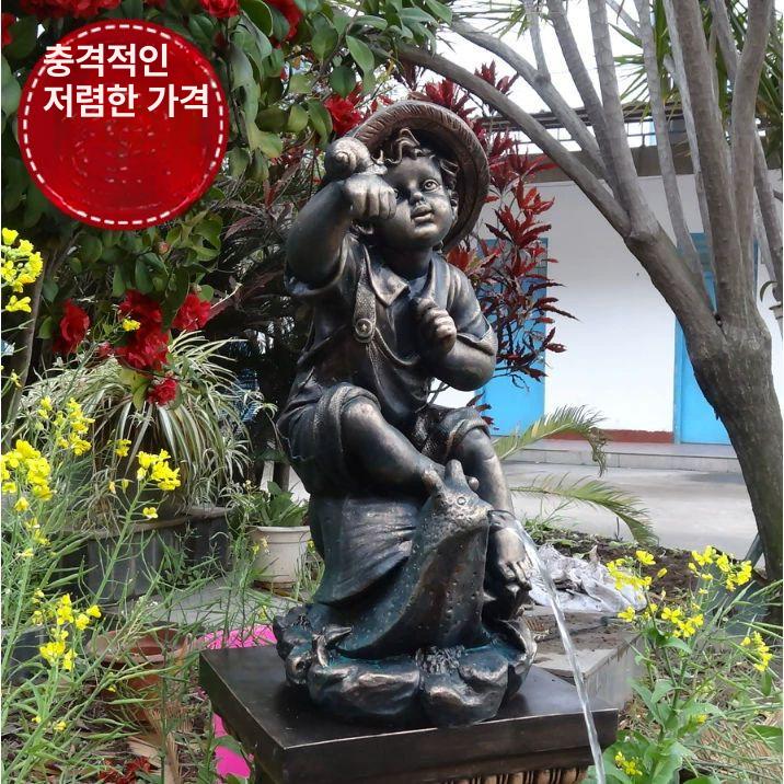 오줌싸개동상 오줌 누는조각상 연못 촬영 풍경 물펌프 - 상세 이미지 2
