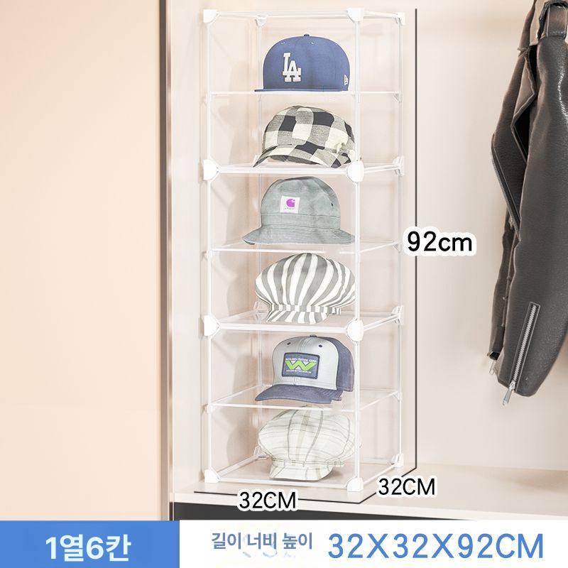 모자진열장 플로어 무타공 선반 가방 투명 수납  - 상세 이미지 4