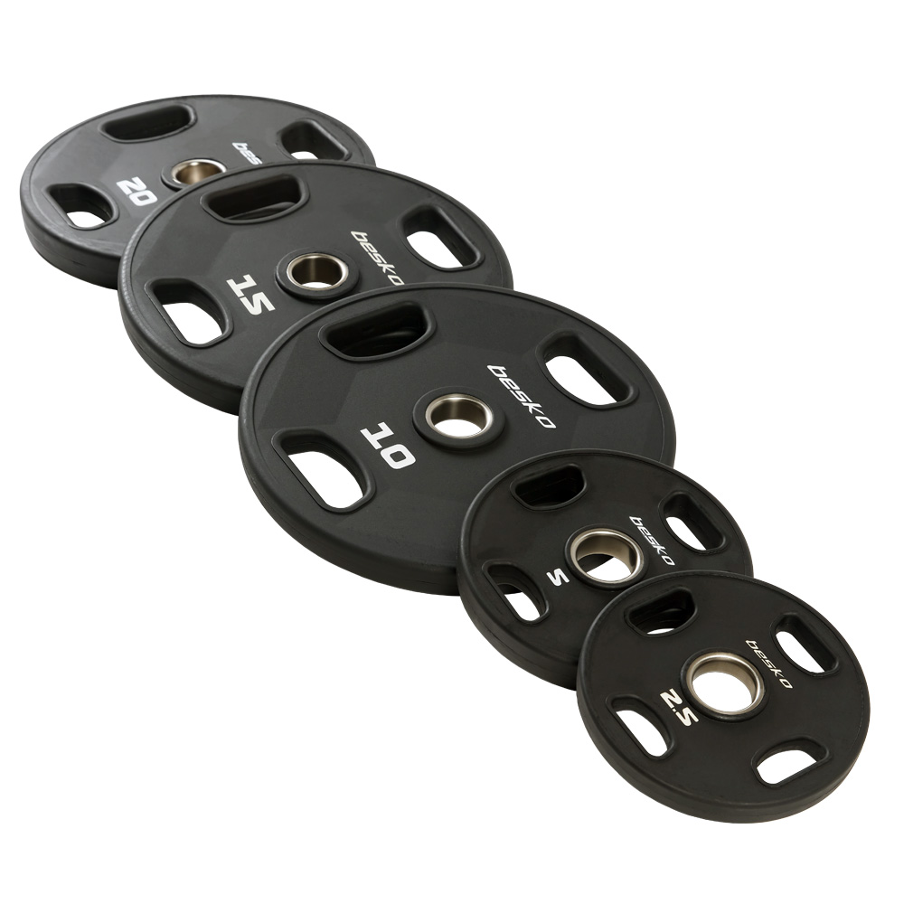 베스코 TPU 4홀 바벨 중량원판 헬스 우레탄 원판 20kg - 상세 이미지 3