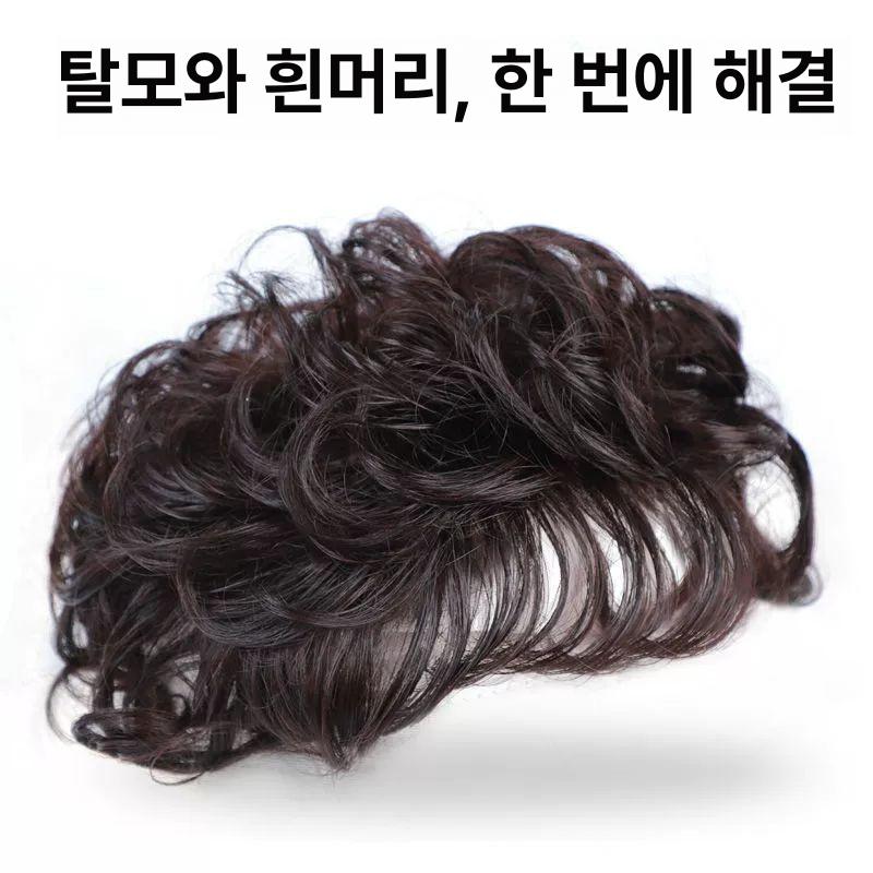 엄마 가발 조각 셋팅펌 여성의 헤어피스 덮음 앞머리 - 상세 이미지 2