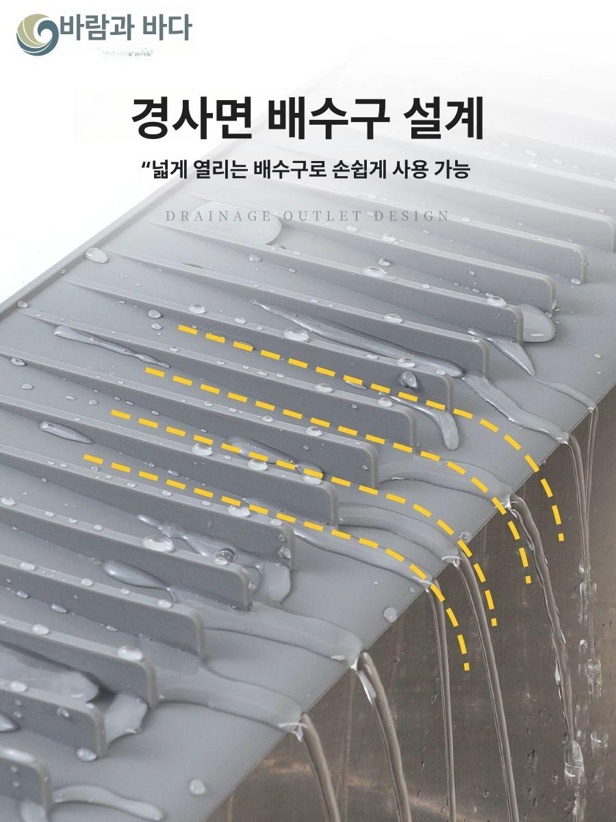 수도꼭지 실리콘 패드 수세미 드라잉 건조 싱크대 물빠짐 물받이 매트 - 상세 이미지 4