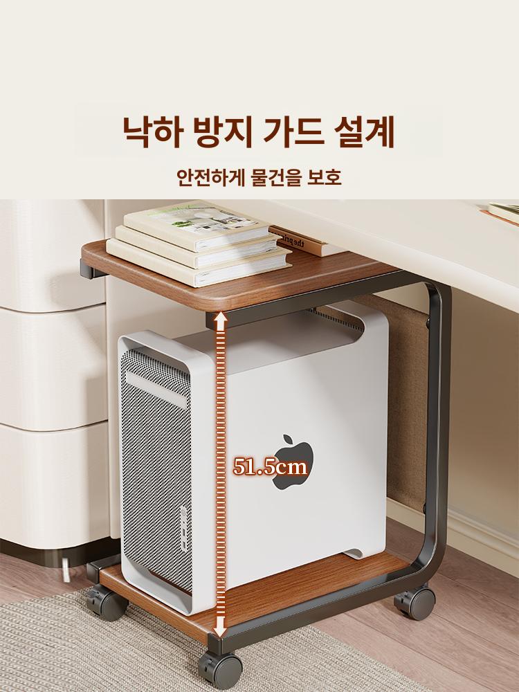 컴퓨터 본체 선반 거치대 데스크탑 PC받침대 바퀴 이동식 - 상세 이미지 3