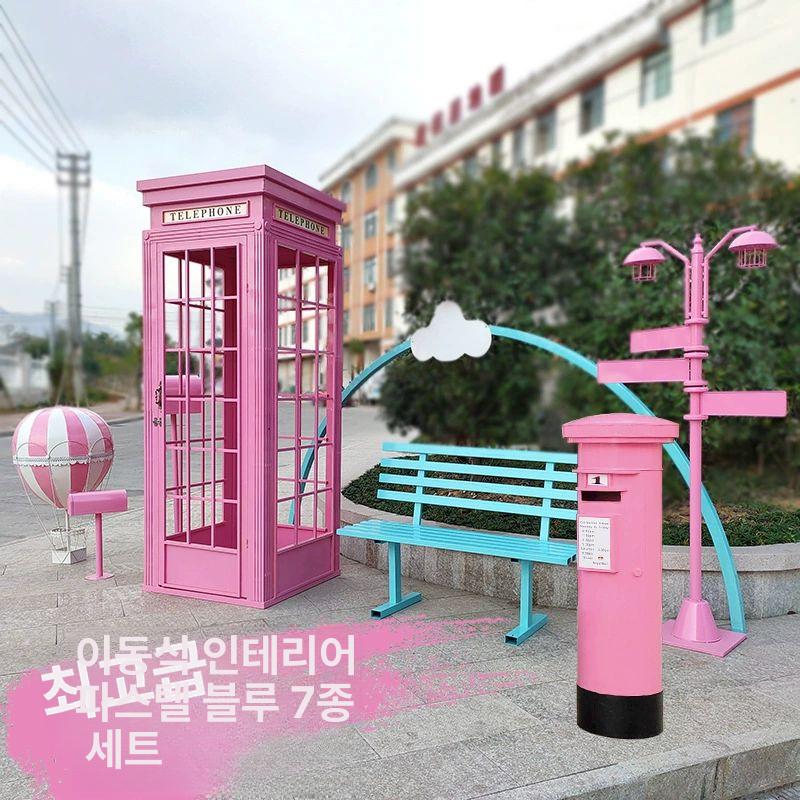 영국 포스트박스 철제 편지함 대형우체통 유럽식 야외 빨간우체통 소품 복고풍 - 상세 이미지 3