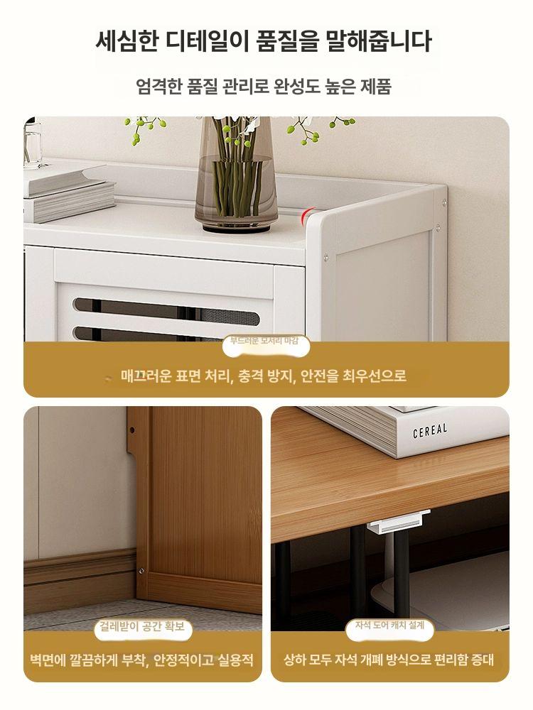 모던 화이트협탁 수납협탁 인테리어 서랍 큐브 사이드 예쁜 콘솔 다용도 심플리 - 상세 이미지 4