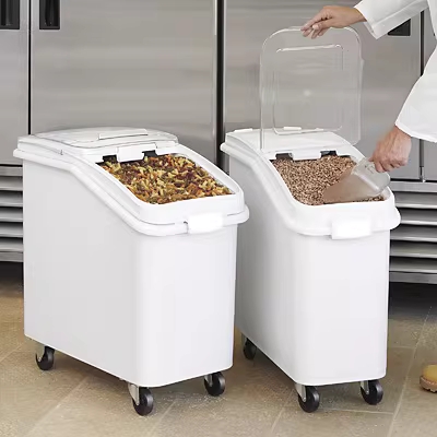 업소용 밀가루통 잡곡 쌀통 이동식 곡물 보관통 대형 100L - 상세 이미지 3