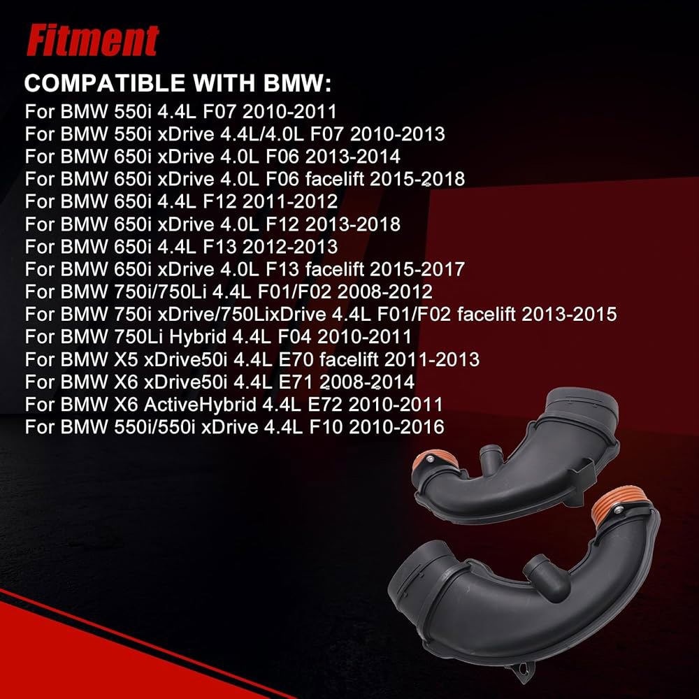 FZJDSD 2PCS 공기 흡입 호스 13717577452 13717577451 BMW X5 X6 5 6 7 시리즈 550i 650i 750Li F02 F07 F12 F13 E70 - 상세 이미지 3