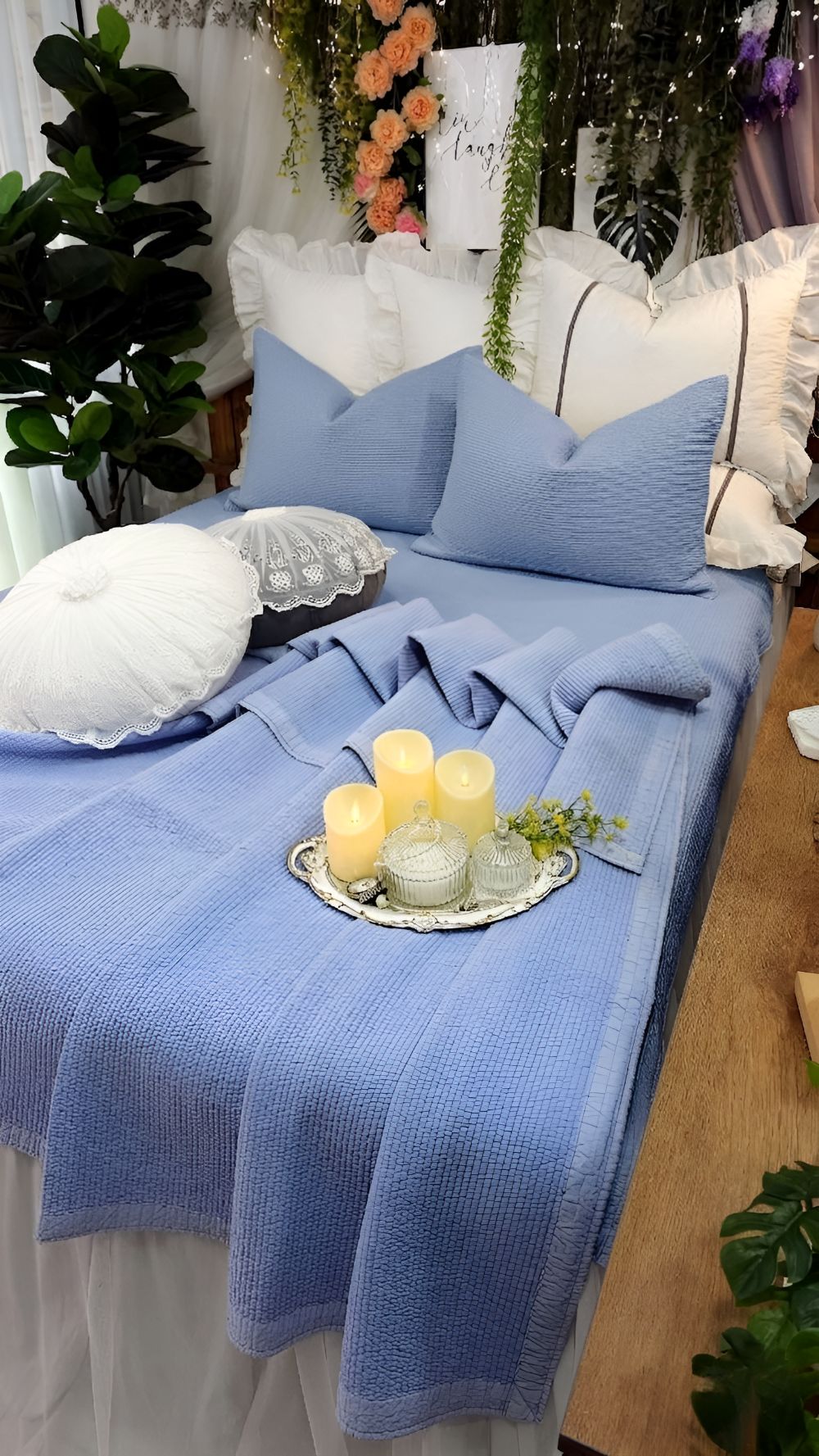 오가닉 침대스프레드 라지킹 워싱 순면 목화솜스프레드 이미지 8