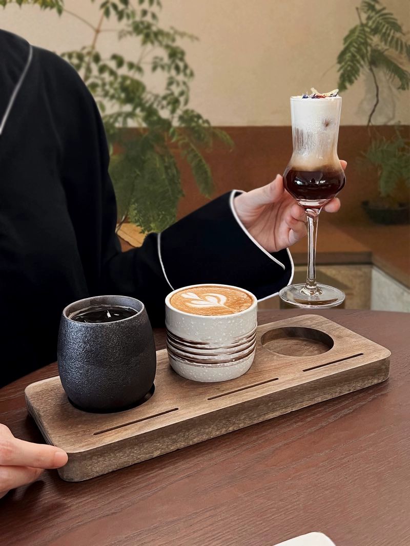 커피 샘플러 트레이 나무 홀더 원목 서빙 시음 맥주 위스키 - 상세 이미지 3