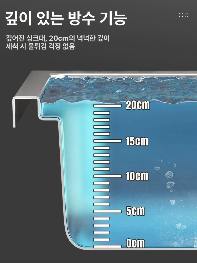 미니 씽크대 이동식 탕비실 간이싱크대 캠핑장 주방 카페 베란다 수납 야외용 - 상세 이미지 2