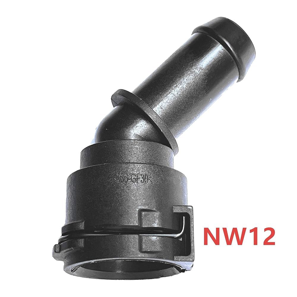 45도 냉각수 호스 NW12 커넥터, 매끄러운 바브 퀵 커넥트 피팅, BMW, X3, X5, X1, 3시리즈, 5시리즈, X7, 메르세데스-벤츠, 아우디, 폭스바겐, B38 B48 - 상세 이미지 3