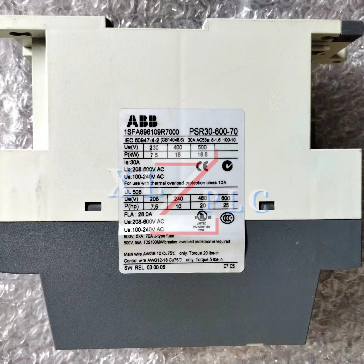PSR25-600-70 PSR30-600-70 PSR3-600-11 1SFA896103R1100 오리지널 소프트 스타터