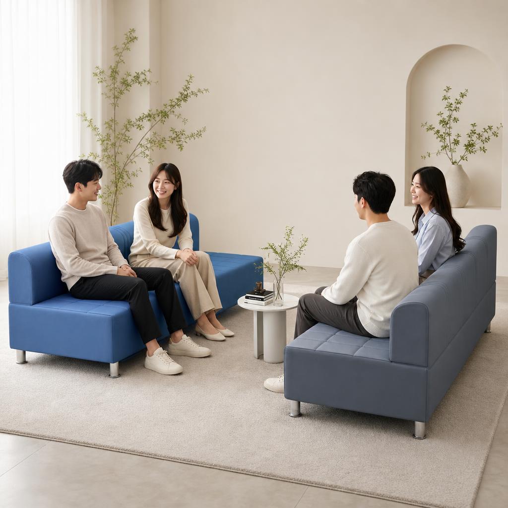 인조가죽쇼파4인용 병원대기쇼파 기본형