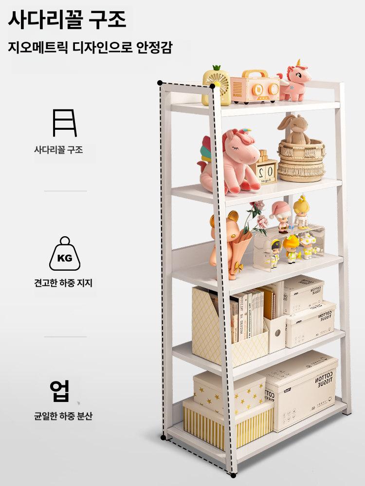 연핑크 선반장 수납장 철제 단 앤틱 파스텔 수납함 거실 랙 모던 정리함 - 상세 이미지 4
