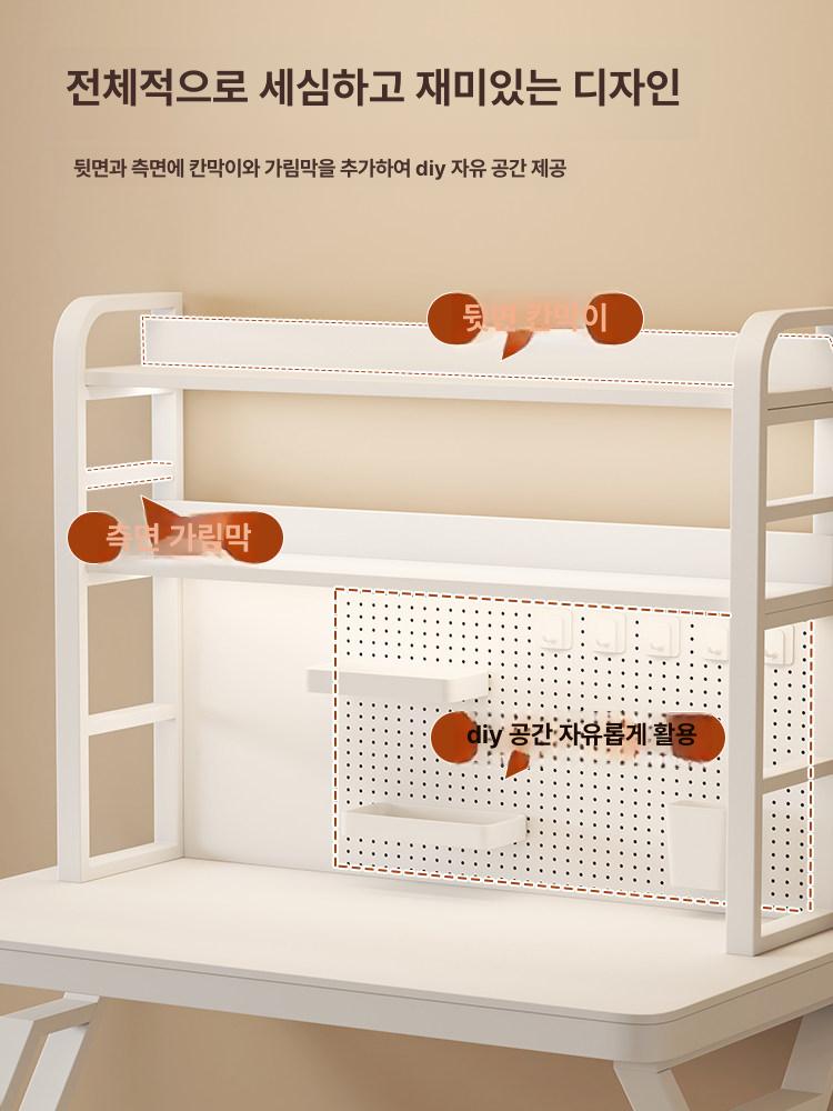 타공판 상부장 페그보드 선반 타공보드 정리대 걸이 단층 보조 블랙프레임 책상정리 - 상세 이미지 5