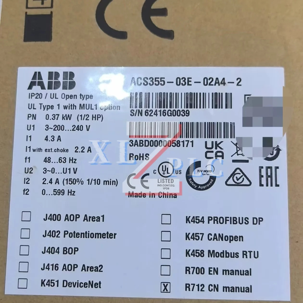 주파수 변환기 ACS355-03E-02A4-2 ACS355-03E-03A3-4