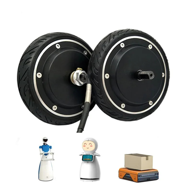 ZLTECH 6.5인치 24V-48V 150W 16N.m 200RPM 120kg 부하 IP65 기어리스 BLDC 휠 허브 서보모터로봇인코더 포함