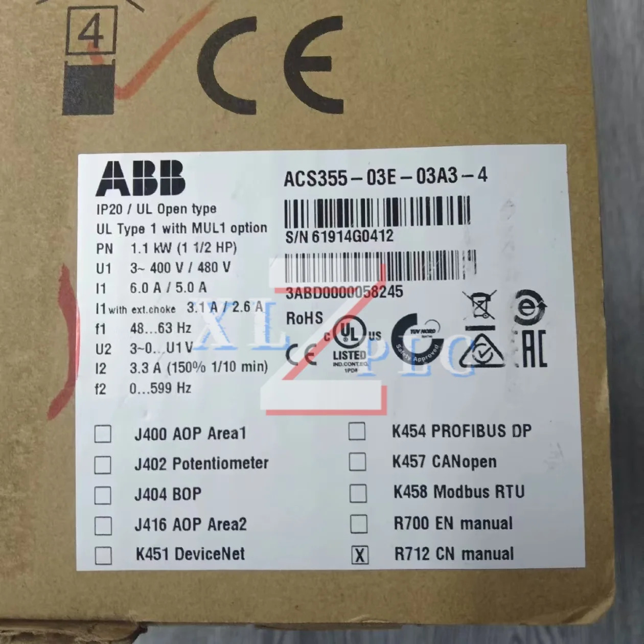 주파수 변환기 ACS355-03E-02A4-2 ACS355-03E-03A3-4