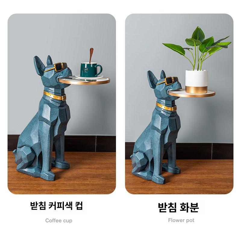 대형 강아지조형물 정원 카페 피규어 조각 현관 강아지장식품 개모형 선물 높이 선반 - 상세 이미지 2