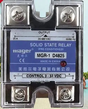 단상 SSR 솔리드 스테이트 릴레이 AC 제어 25A MGR - 1 D4825 정상 개방 220V 신