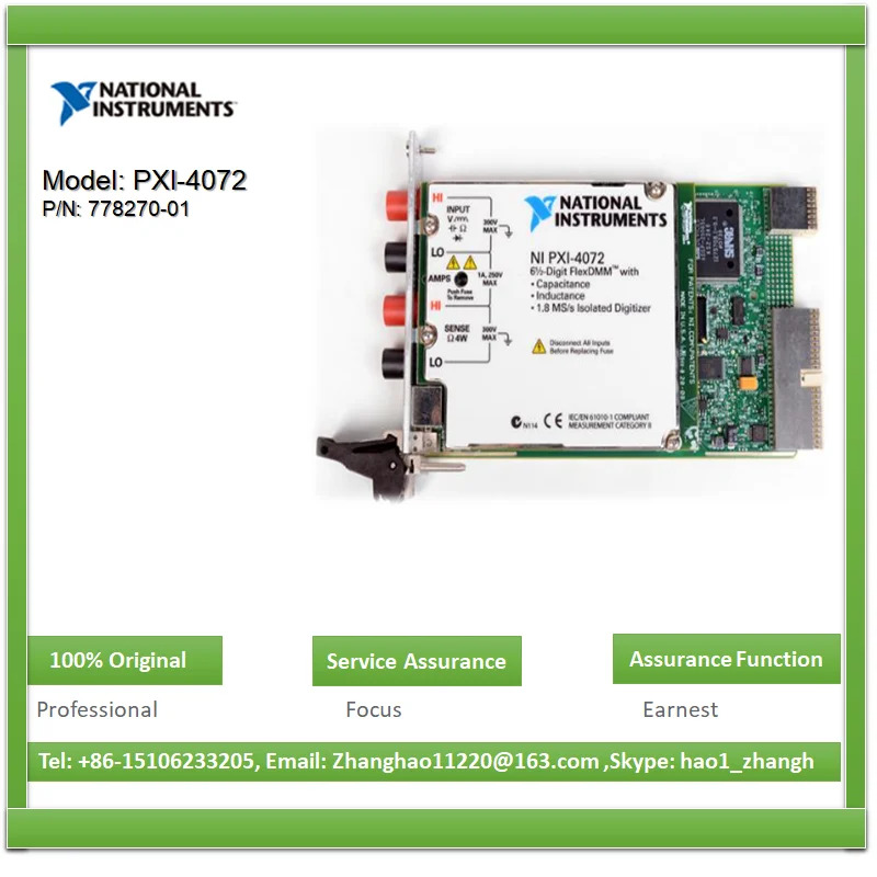 NI PXI-4072 778270 -01 6 1/2 레벨 300v 온보드 1.8 MS/s 절연 디지털 기기 L C 측정 지원