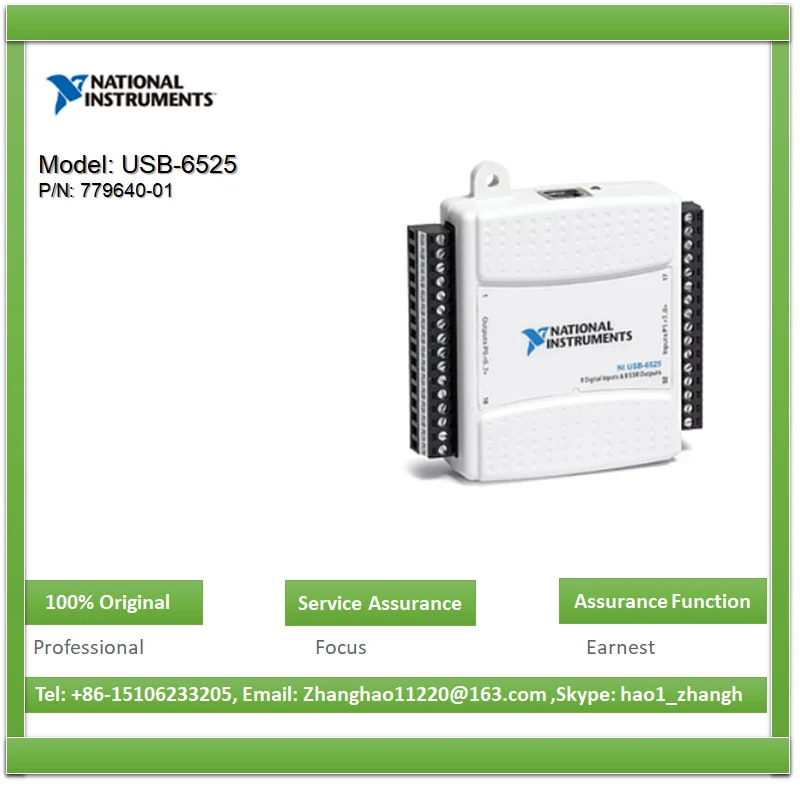 NI USB-6525 779640 -01 16채널 60V 솔리드 스테이트 릴레이 8개 입력 채널 절연 디지털 I/O 장치